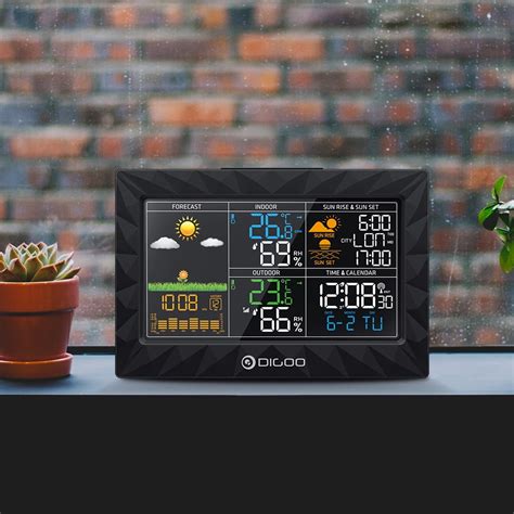 Indoor Outdoor Wireless Weather Forecast Station For Home With Outdoor