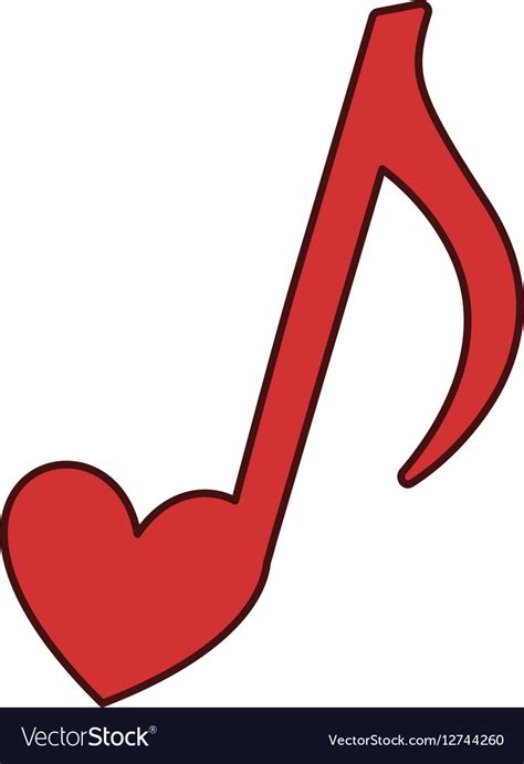 Music Note With Heart Royalty Free Vector Image