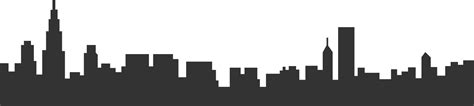 Chicago Skyline Silhouette - Chicago Skyline png download - 1500*337 ...