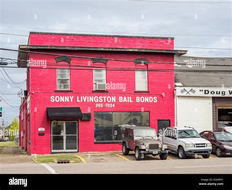 Bail Bonds Office Exterior In Downtown Montgomery Alabama Usa Stock