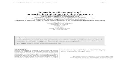 Imaging Diagnosis Of Muscle Herniation Of The Forearm · Imaging