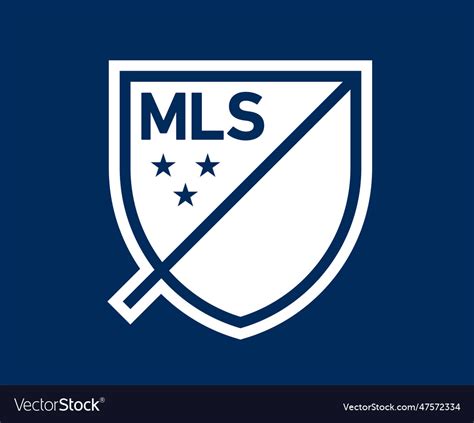 Mls Logo Blue And White Symbol Football Usa Vector Image