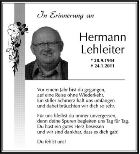 Traueranzeigen Von Hermann Lehleiter Schwaebische De Trauerportal My