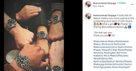 Keanu Reeves Bought His Stuntmen From John Wick Rolex Watches Lupon
