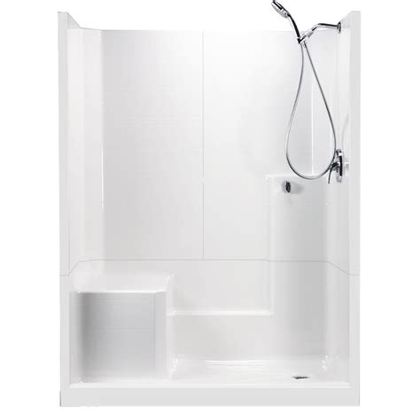 Shower valve, glide bar/hand shower, matching soap dish, seat, grab bars, collapsible water stopper, drain, curtain and rod.5lrs6030afr register for deeper discounts! Ella Standard 33 in. x 60 in. x 77 in. 1-Piece Low ...