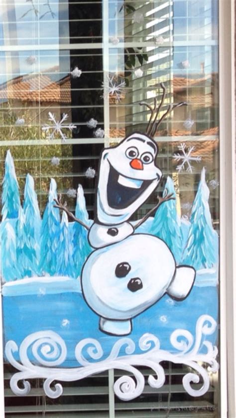 Holiday Window Painting Olaf Christmas Window Painting Painted