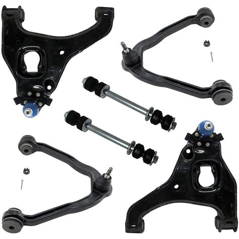 6pc Front Upper Lower Control Arm Wball Joint Sway Bar End Link For