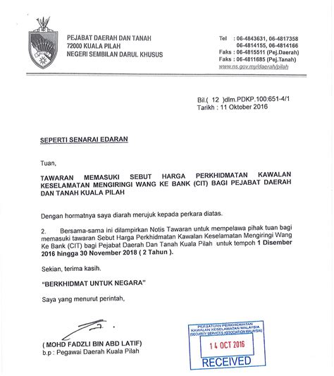 Maklumat pengurusan aset alih/aset hidup/stor. TAWARAN MEMASUKI SEBUT HARGA PERKHIDMATAN KAWALAN ...