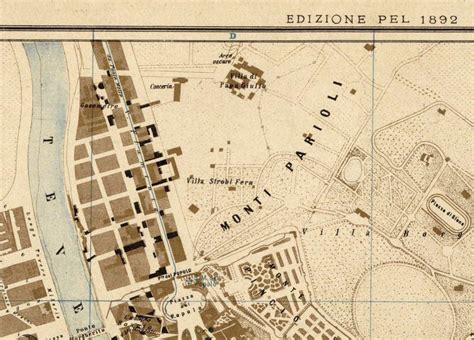Old Map City Plan Of Rome Roma Italia 1892 Antique Vintage Italy