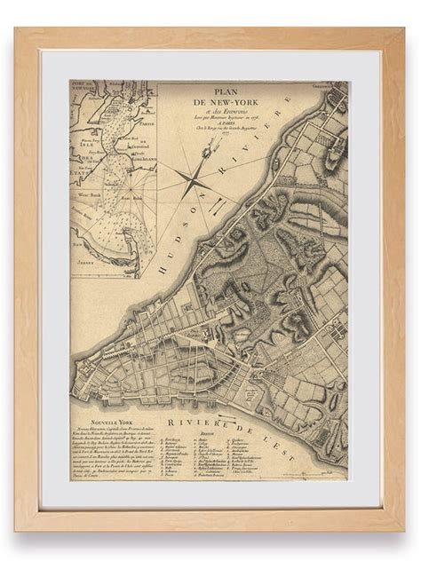 Manhattan Map New York Nyc 1700s Print Historical Etsy