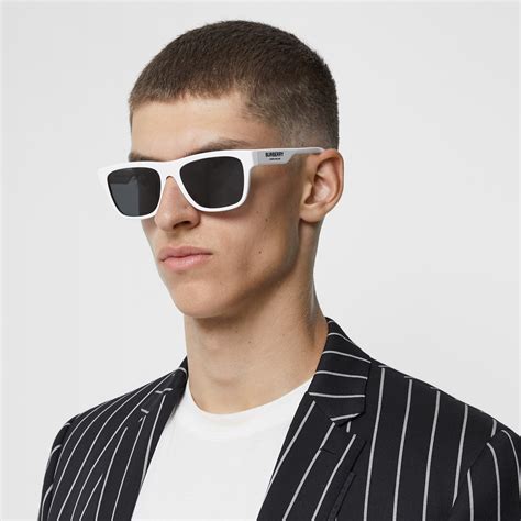 Square Frame Sunglasses In White Men Burberry Australia