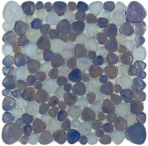 Hammered Blue Glass Pebble Mosaic Pebble Mosaic Glass Mosaic Tiles