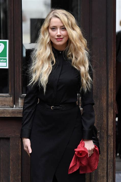Amber Heard All In Black At The Royal Courts Of Justice In London