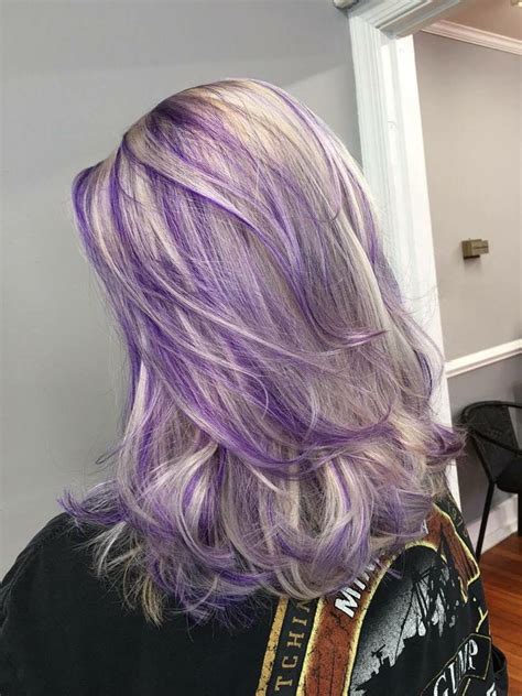 Inspiring Ash Blond And Purple Hair Pic For Lowlights In Blonde