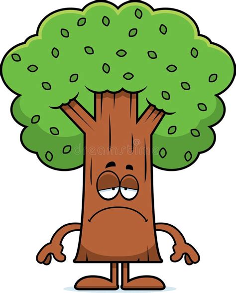 Sad Cartoon Tree Stock Vector Image 47754230
