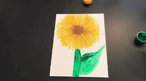 sunflower fork painting sunflower kindergarten teachers painting