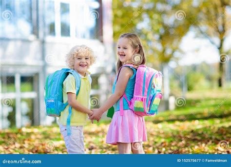 Kids Go Back To School Child At Kindergarten Stock Image Image Of