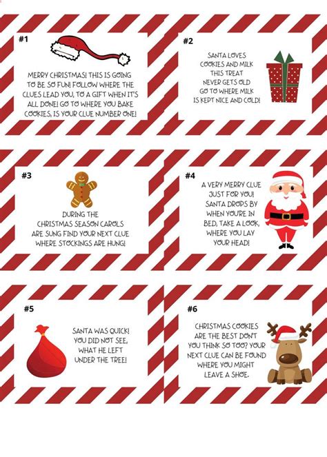 Santa Christmas Scavenger Hunt Christmas Game Fun At Home Printable