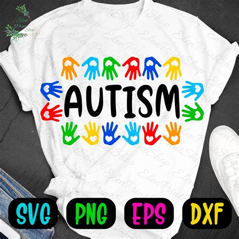 Autism Svg Autism Cut Files Autistic Svg Handprint Svg Autism Etsy
