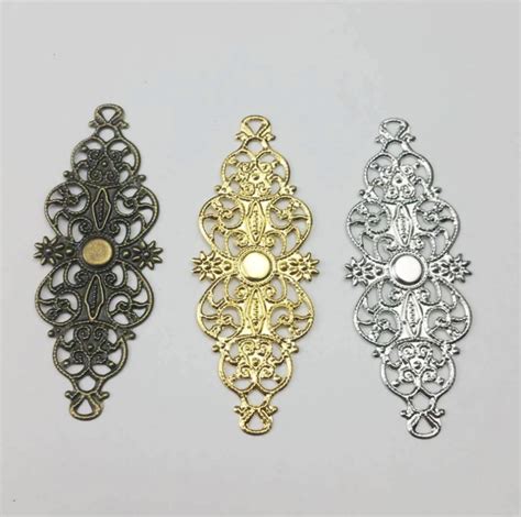 Metal Filigree Bronze Or Silver Fancy Accent Bar