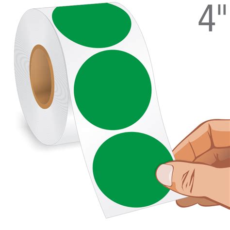 Green Round Color Coded 500 Labelsroll Circular Stickers Sku L 400 Gr