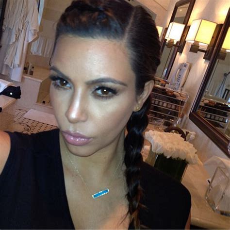 Kim Kardashians Side Braid — Get Her Sleek Hairstyle Hollywood Life