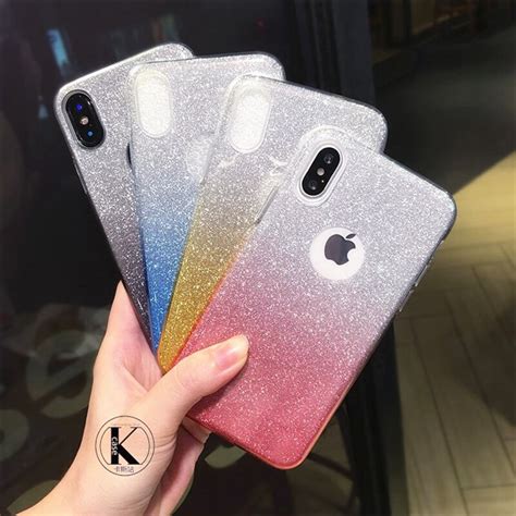 Gradient Sexy Glitter Clear Soft Case For Iphone 7 8 Plus Xs Max Xr 10
