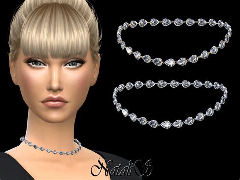 The Sims Resource Natalispear Cut Diamond Necklace 001