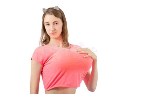 Mädchen Mit Großer Brust Stockbild Bild Von Fälschung 166099251