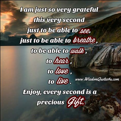 Love gift famous quotes & sayings: Enjoy! Every second is a precious Gift - Wisdom Quotes