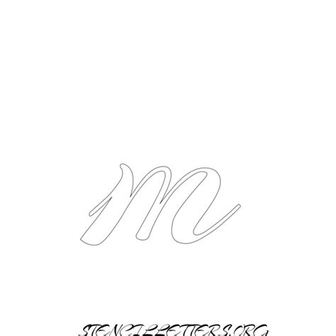Brushed Cursive Free Printable Letter Stencils With Outline Cutout