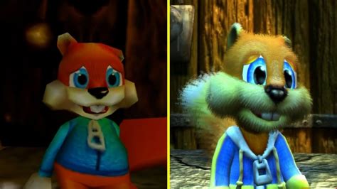 Conker Bad Fur Day Vs Live And Reloaded Xbox One Graphics Compariosn