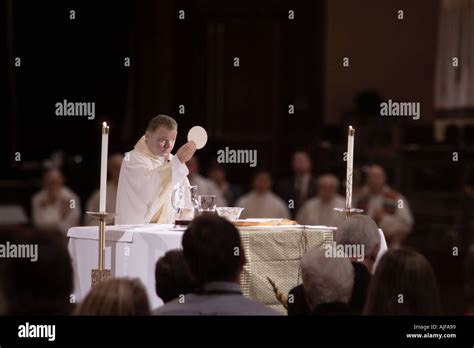 Priest Celebrating Catholic Mass Stock Photo Alamy