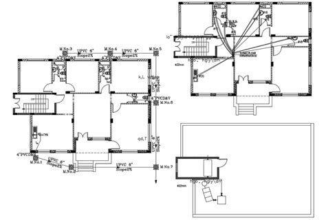 3 BHK House Plumbing And Drainage Layout Plan DWG File Cadbull