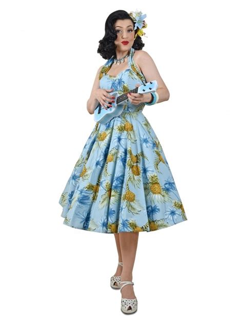 1950s Halterneck Blue Hawaii Dress From Vivien Of Holloway