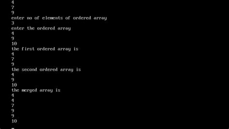 Given two ordered arrays of integers, write a program to merge the two-arrays to get an ordered 