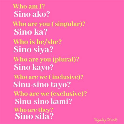 Examples Of Pronouns In Tagalog Sentences Tagalog Words Tagalog