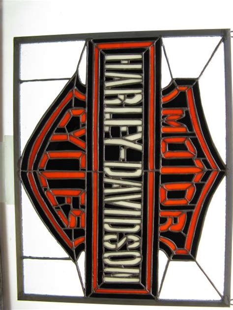Stained Glass Harley Davidson Signs Numbers Names Logos Stained Glass Diy Stained Glass