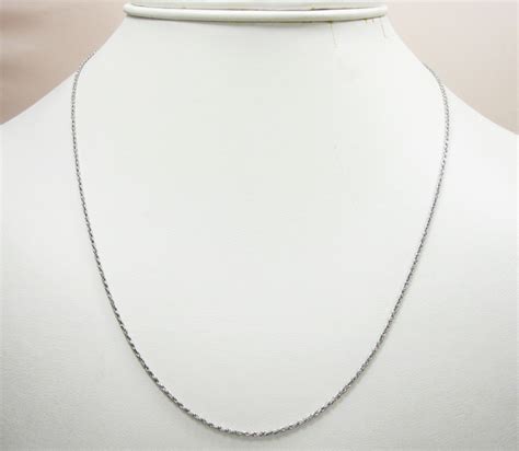 14k Solid White Gold Rope Chain 18 24 Inch 1mm