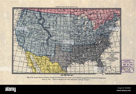 Civil War Maps 0996 Map Of The United States Of America Showing The
