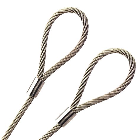 18 Stainless Steel 304 Braided Wire Rope Looped Ends W Tin Plated