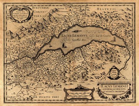 Map Of Lake Geneva 1595 Photograph By Andrew Fare Pixels