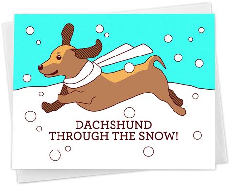 Funny Dachshund Christmas Holiday Pun Card Dachshund