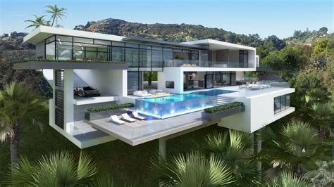 Two Modern Mansions On Sunset Plaza Drive In La 2 Mansions Luxury