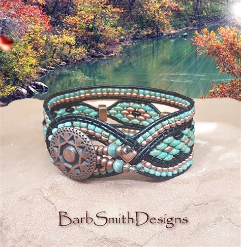 Southwest Turquoise Bracelet Turquoise Copper Leather Wrap Etsy Чан