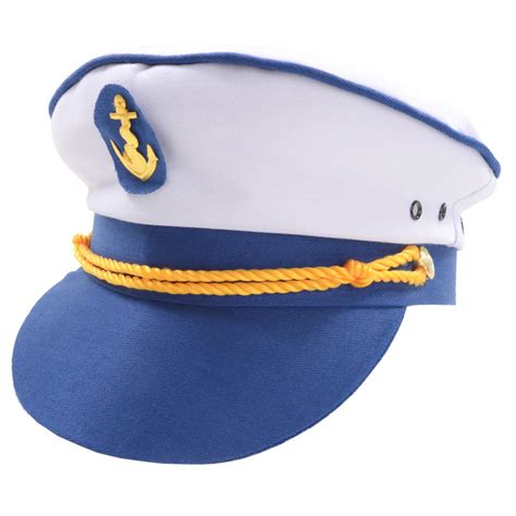 Royal Navy Sailor Captain Officer White And Blue Fancy Dress Admirals Hat