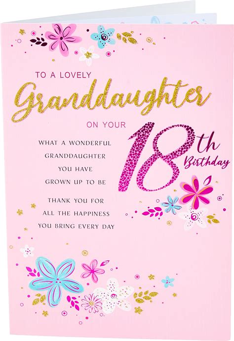 Regal Publishing Modern Milestone Age Birthday Card Th Granddaughter X Inches Pink
