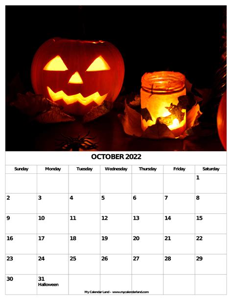 October 2022 Calendar My Calendar Land