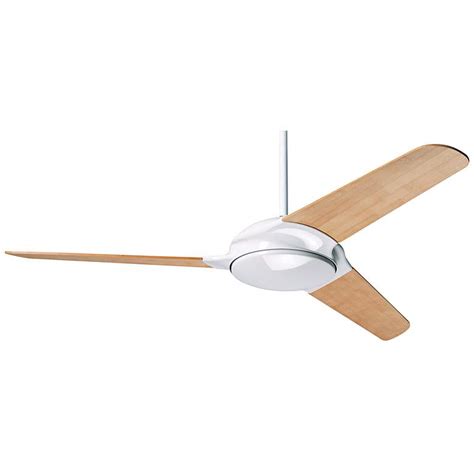 Craftmade lighting pro contemporary flushmount white ceiling fan without light. 52" Modern Fan Flow Bamboo - Gloss White Ceiling Fan ...