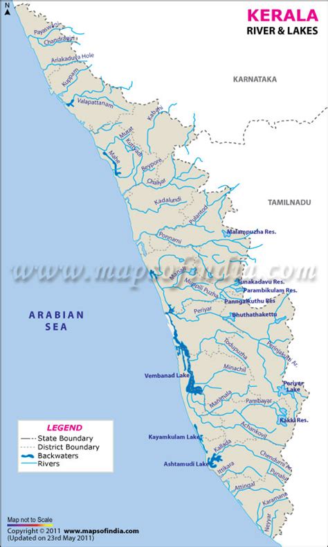 Kerala hotels kerala hotels map. Rivers and Lakes in Kerala
